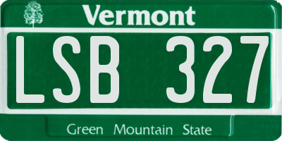 VT license plate LSB327