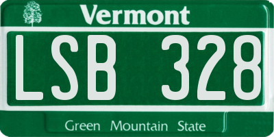 VT license plate LSB328