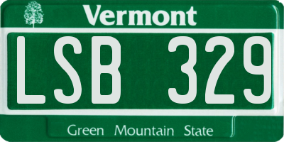 VT license plate LSB329
