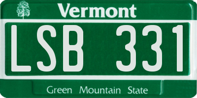 VT license plate LSB331