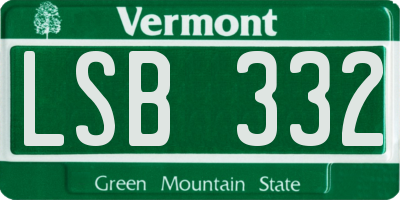 VT license plate LSB332