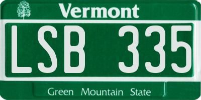 VT license plate LSB335