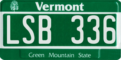 VT license plate LSB336