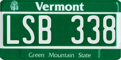 VT license plate LSB338