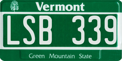 VT license plate LSB339