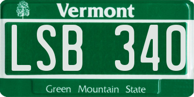 VT license plate LSB340