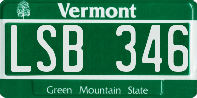 VT license plate LSB346