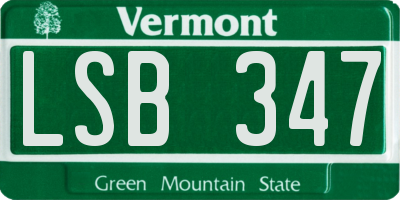 VT license plate LSB347