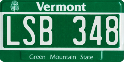 VT license plate LSB348