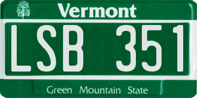 VT license plate LSB351