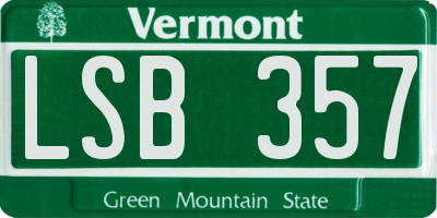 VT license plate LSB357