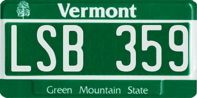 VT license plate LSB359