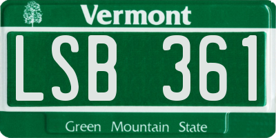 VT license plate LSB361
