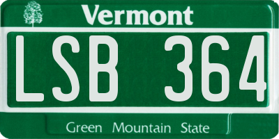 VT license plate LSB364