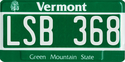 VT license plate LSB368