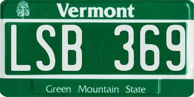 VT license plate LSB369