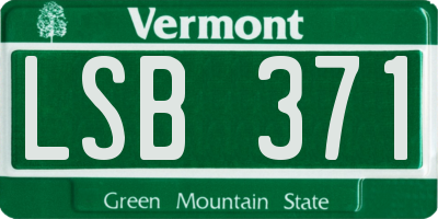 VT license plate LSB371