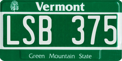 VT license plate LSB375