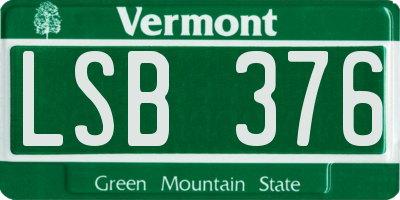 VT license plate LSB376