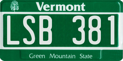 VT license plate LSB381