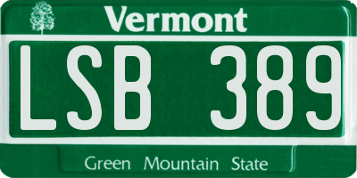 VT license plate LSB389