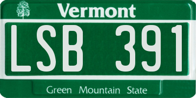 VT license plate LSB391