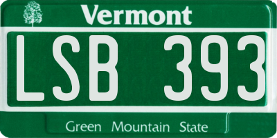 VT license plate LSB393