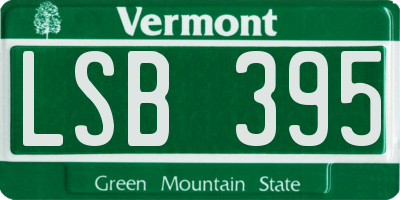VT license plate LSB395