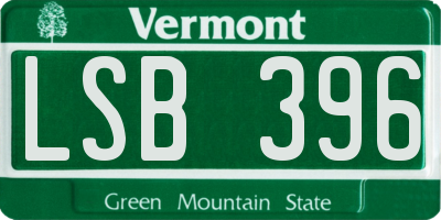 VT license plate LSB396
