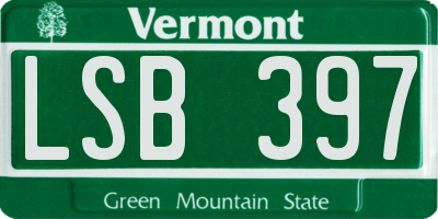 VT license plate LSB397