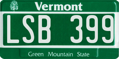 VT license plate LSB399