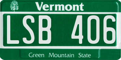 VT license plate LSB406