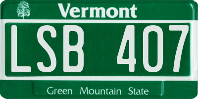 VT license plate LSB407