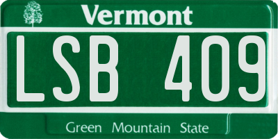 VT license plate LSB409