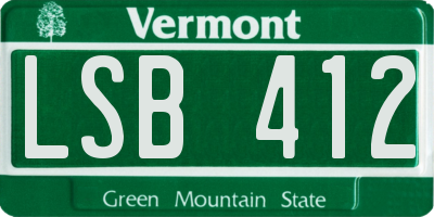 VT license plate LSB412