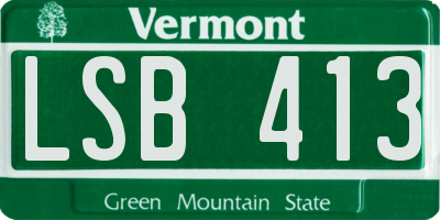VT license plate LSB413