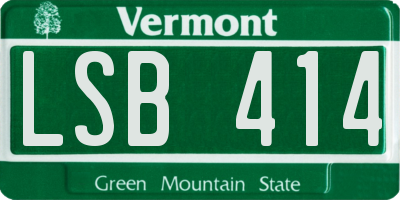 VT license plate LSB414
