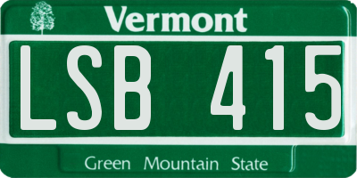 VT license plate LSB415