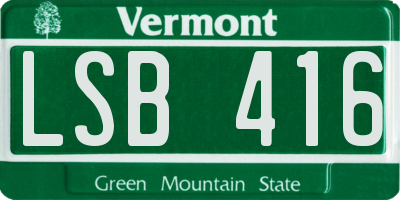 VT license plate LSB416