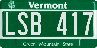 VT license plate LSB417