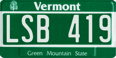 VT license plate LSB419
