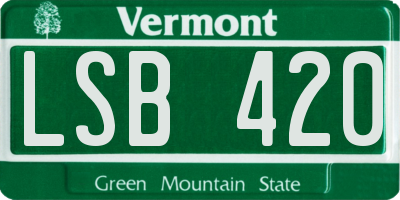 VT license plate LSB420