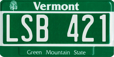 VT license plate LSB421