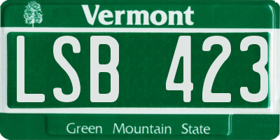 VT license plate LSB423
