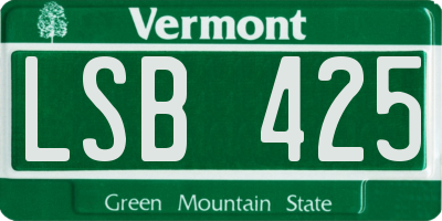 VT license plate LSB425