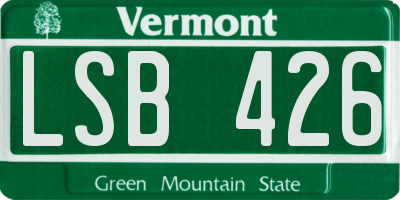 VT license plate LSB426