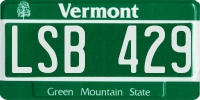VT license plate LSB429