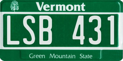VT license plate LSB431