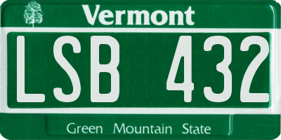 VT license plate LSB432