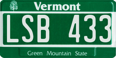 VT license plate LSB433